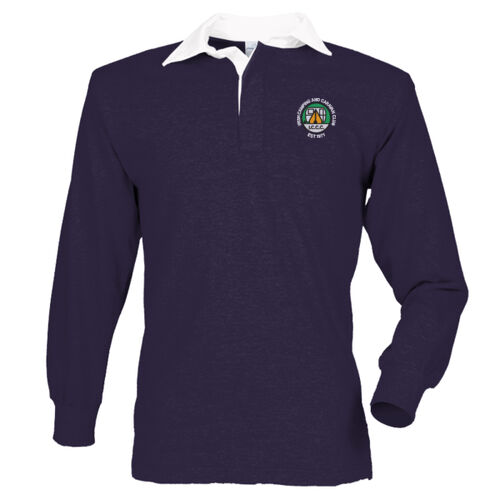 Irish Camping & Caravan Club Front Row Long Sleeve Plain Rugby Shirt Navy/White Thumbnail