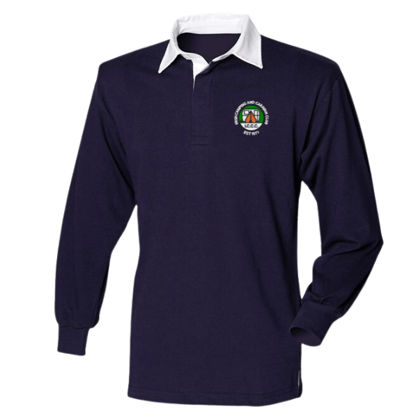Irish Camping & Caravan Club Front Row Long Sleeve Plain Rugby Shirt Navy/White